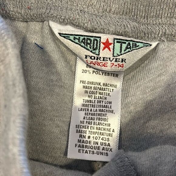 Hard Tail Girls Grey  Terry Drawstring Shorts, Size L/7-14 - Picture 3 of 6